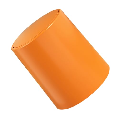 Bote de basura rectangular con tapa presionable naranja