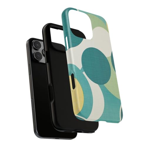 Coque rigide mate iPhone 16 Pro Max style rétro sarcelle au café ou au bureau