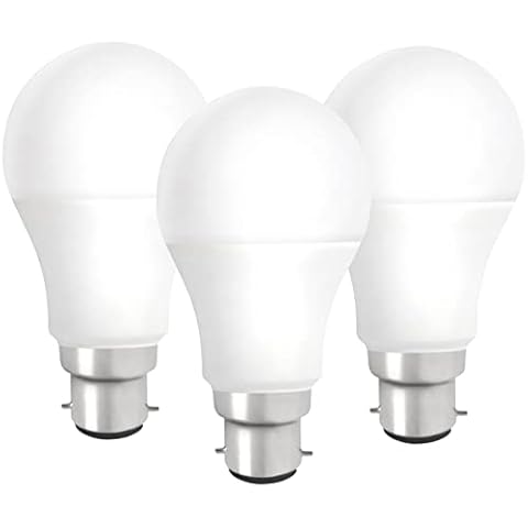 LED GLS Bayonet B22 Light Bulbs, 3 Pack, Long Lasting GLS Standard BC LED Lamps, 9w (60w Equivalent) Warm White, 806 lumens, 15000 Hour Lifespan, Energy Saving Bulbs Cover