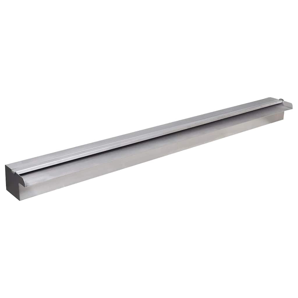 Fontanna basenowa, 90 cm, ze stali nierdzewnej, z oświetleniem LED, do stawu ogrodowego, kaskady, srebrna