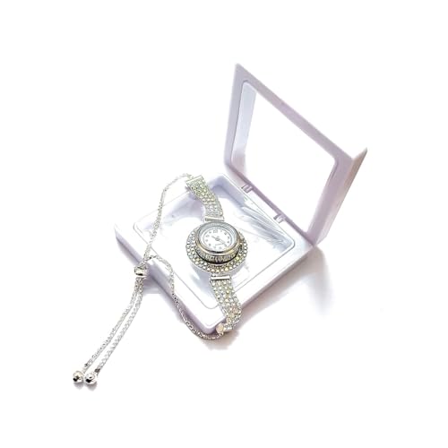 Artificial Jewellery Watch for Women, Stylish Bracelet Watch for Women, Adjustable Free Size (Silver-Type001)