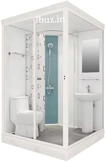 Prefab Luxury Integrated Bathroom Pod All in One Modular Shower Room & WC Unit for Hotels,Residences, & Commercial Spaces (Size, Medium 74X47X84 INCH 4, All-in-One Bathroom Module)