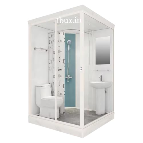 Prefab Luxury Integrated Bathroom Pod All in One Modular Shower Room & WC Unit for Hotels,Residences, & Commercial Spaces (Size, Medium 74X47X84 INCH 4, All-in-One Bathroom Module)