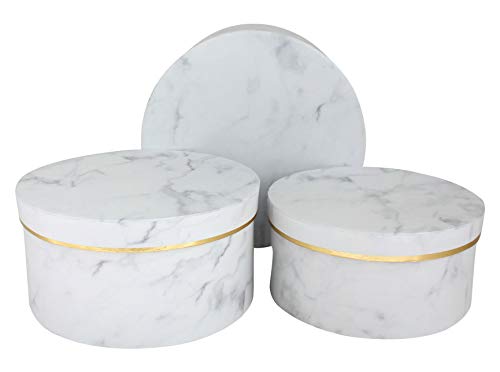 Boîtes-cadeaux marbre blanc rigides au design chic et élégant