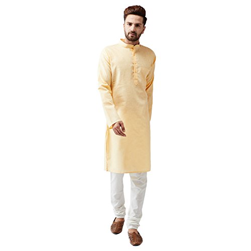 Image of SOJANYA (Since 1958, Men's Silk Blend Grey Kurta Pyjama & Silk Blend Jacket Combo