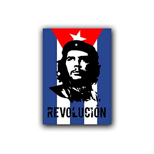 #A678 Autocollant/sticker Inscription en espagnol Revolucion Figure de Che Guevara chef de guérilla révolutionnaire marxiste Révolution cubaine 5 x 7 cm