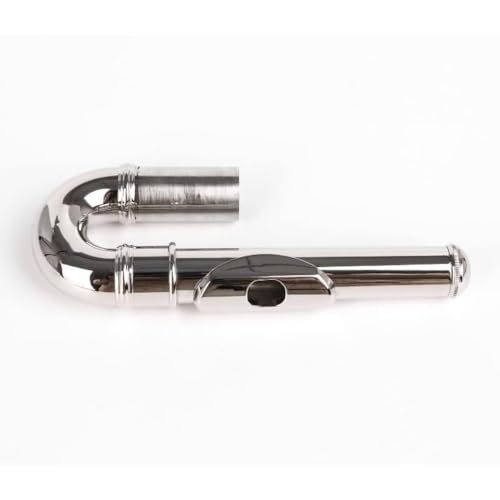 Curved Flute Headjoint, U Shaped Flute Headjoint Replacement: Silver Metal Tube Structure - Standard Fit Joint Design | Ergonomic Playing Position/Airflow Alignment/Flute Repair