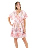 Coline - Robe Courte Blanche Broderies anglaises - Couleur : Rose - Taille : L