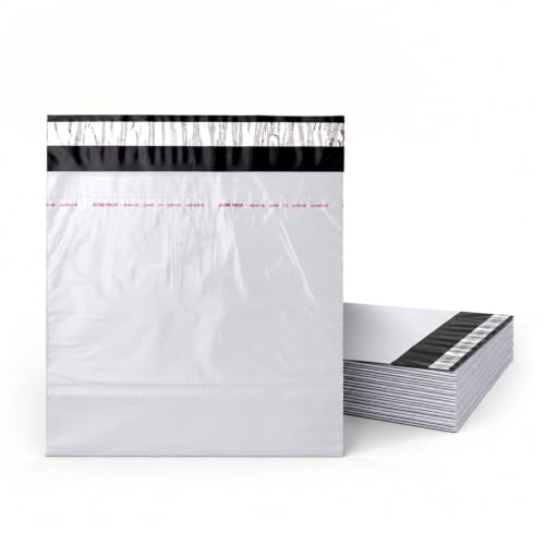 Image of BonKaso 10x12 Inch Poly Courier Bags with POD | 55 Micron Tamper-Proof Self-Seal Plastic Packaging Envelopes for Shipping, Delivery & E-Commerce Use - Secure Mailers (Pack of 50)