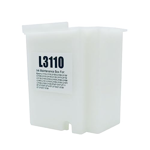 HEMEINY 1 Stück L3110 Wartungsbox kompatibel mit EcoTank ET2800 ET2812 ET2820 ET2821 ET2826 ET2880 ET4700 ET4800 ET2710 ET2711 ET2712 ET2714 ET2715 ET27200 ET2721 ET2726 Drucker, Resttintentank