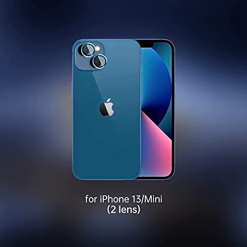 Image of CASEKOO Camera Lens Protector Compatible for iPhone 13 /13 Mini, [Anti-Scratch] Premium Tempered Glass Film Aluminum Alloy Lens Ring Cover