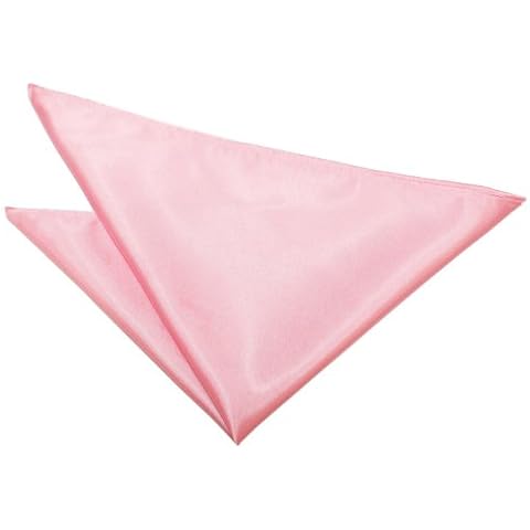 DQT Plain Satin Formal Casual Wedding Handkerchief Pocket Square Hanky - Baby Pink Cover