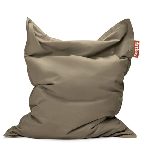 Fatboy Original Canvas Sitzsack XXL - Sitzsack Erwachsene - Robuster und Langlebiger Relaxsessel für Drinnen - Bequemer und Nachfüllbarer Lesesessel und Gaming Stuhl - 180 x 140cm - Taupe Grau