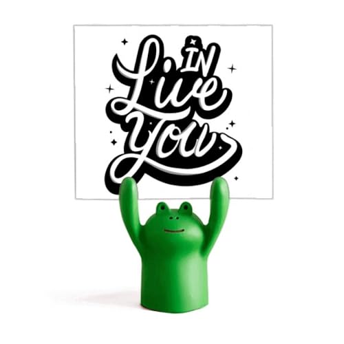 Support pour mémo grenouille avec citation Live in You en résine