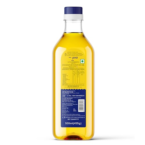 Image of Jivo Extra Light Olive Oil 500ml | Imported from Spain | Everyday Use for Cooking, Dressings, Salad, Soups, Dips, and Marinades | Light, Flavorful High MUFA & Rich in Antioxidants