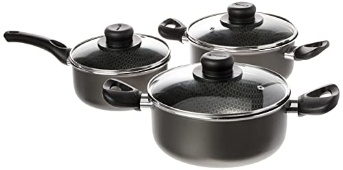 Conjunto 07 Peças Aluminio Antiaderente Linha Gourmet Multiflon, Preto