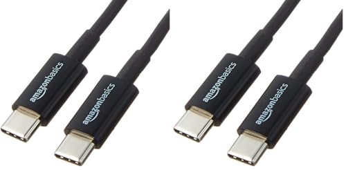 Image of Amazon Basics USB-C to USB-C 2.0 Fast Charging Cable, 480Mbps Data Transfer Speed, USB-IF Certified, for Apple iPhone 16 /15, iPad, Samsung Galaxy, Tablets, Laptops, 6 Foot, Black (Pack of 2)