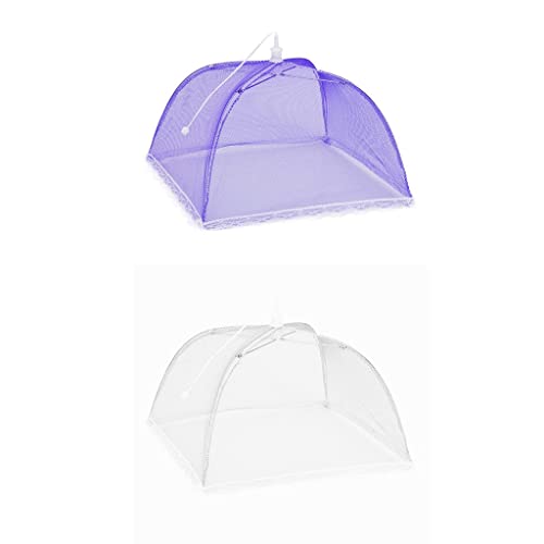 Cubierta de alimentos JFDBGU tipo carpa cúpula con malla doblada bicolor 2