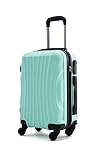 R.Leone Ryanair 55x40x20 cm Valigia Trolley Bagaglio a mano 4 Ruote rimovibile Ultraleggero in ABS Autonomo 20373N (Verde Acqua, Valigia 55X40X20cm)