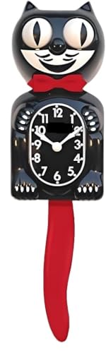 Reloj de Pared para Cocina. Hermoso Reloj Artificial con Forma de Gato, Ideal para Decorar el Dormitorio. (Crimson Royale)