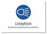 Lichtpflicht - Ab Dämmerung Beleuchtung mitführen – Aufkleber A5: 210x148mm – Mit Grafik und Text