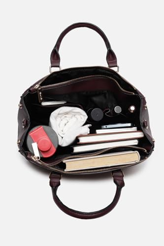 Image of Allen Solly Womens Geometric dark-brown HANDBAG