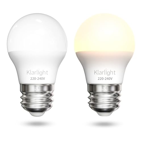 Klarlight bombilla sensor crepuscular E27 5W, equivalente a 40W, bombilla crepuscular autoconmutable adecuada para escaleras garaje pasillo sótano, blanco cálido 2700K (2 unidades)