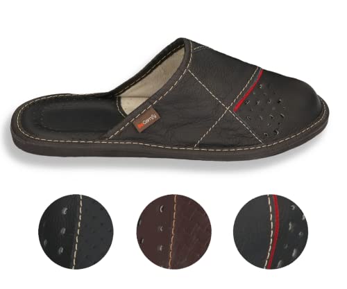 BeComfy Pantofole da Uomo Ciabatte in Pelle