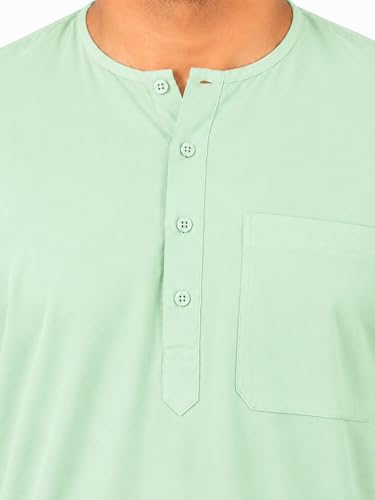 Image of Men's Cotton Halfsleeve Short Kurta for Summer