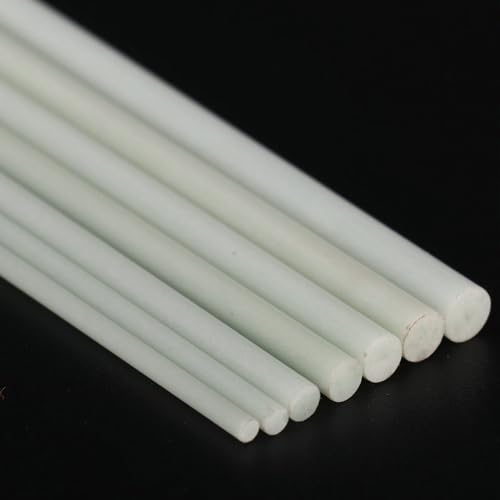 10 pezzi di aste for recinzione in fibra di vetro 1,2 1,6 5 3,2 4,7 mm, aste in fibra di vetro solide con proprietà non magnetiche, asta rotonda in fibra di vetro Frp(1.2mm)