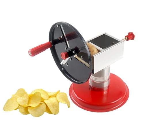 Image of Stainless Steel Potato Chips Slicer Cutter Manual Wafer Maker Machine for Home, Vegetable Fruit Slicing, Ergonomic Handle, Hand Operated Aloo Chips Maker, Kitchen Wafer Cutting Device