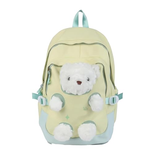 Sac à dos motif ours de dessin animé avec poches fonctionnelles