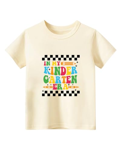 Image of Kindergarten Shirt for Girls Boys Kids Toddler First Day of School Shirts Back to School in My Kindergarten Era Tshirt 2T-7Y
