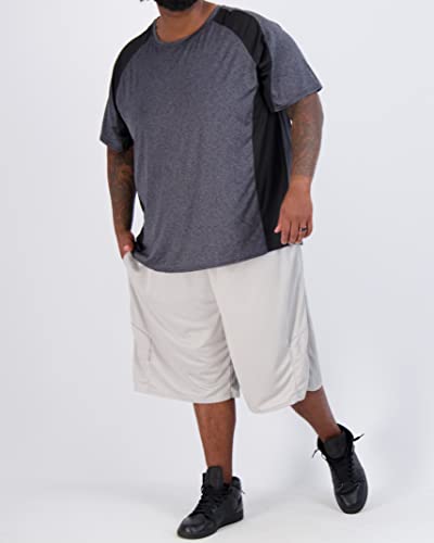 Real Essentials 3 Pack: Men’s Big & Tall Tech Stretch Long-Sleeve & Short-Sleeve Dry-Fit T-Shirt (3XT-5XT)4