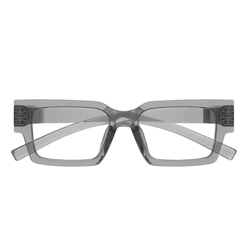 Eyekepper Blue Light Reading Glasses Men Women 2.25, Stylish Design Grey