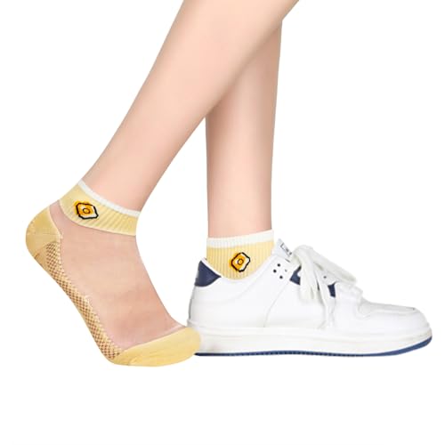 Image of Benefeet Sox Womens Sheer Socks Girls Lace Mesh Ankle Socks Transparent See Through Summer Sock Ultra Thin Nylon Short Sock