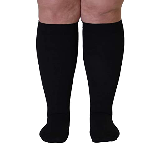 Mojo Compression Socks - 7Xl Black Close Toe Knee-High Stockings, 20-30Mmhg For Lymphedema & Bariatric Patients, Designed For Plus Size Xl Ankles & Extra Wide Xxl Calf #TOP6