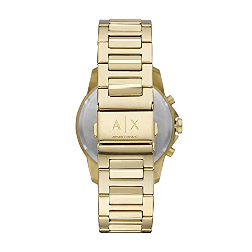 Image of Armani Exchange Silver Tone Watch for Men, Quartz Chronograph Movement and 44mm Case Size with Stainless Steel Strap