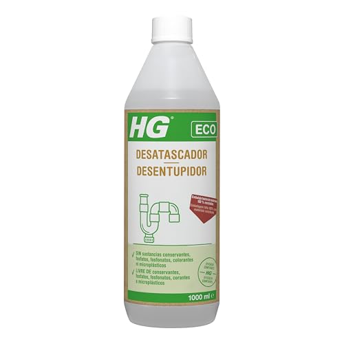 HG Desatascador Ecológico, Potente Limpiador De Desagües, Seguro Para Tuberías Y Medio Ambiente, 1L
