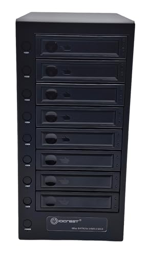 Image of USB 4.0 (40Gbps) Type-C 8 Bay 2.5 Inch and 3.5 Inch SATA Hard Drive External Hard Drive Enclosure