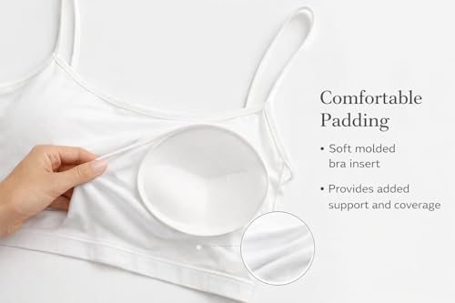 Image of Seamless Padded Bralette for Women | Free Size (Fits 28-32 Bust) | Stretchable Wireless Camisole Bra | Soft Comfortable Removable Pads