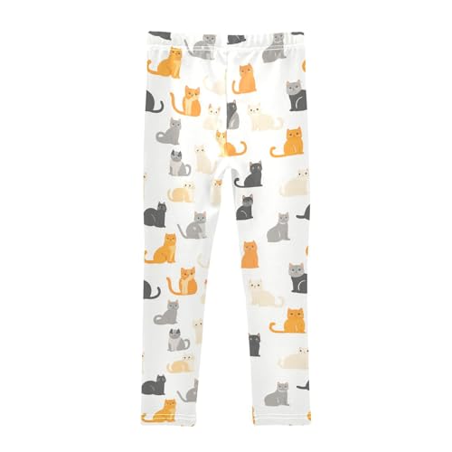 Lovely Cat Animal Girls Casual Leggings for Kids Printed Long Pant Bottoms Stretch and Soft2