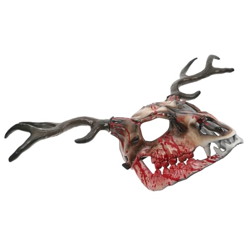 HOOTNEE Realistic Horned Deer Mask for Halloween Cosplay Detachable Animal Costume Accessory for Parties and Events Striking Appearance for Role Playing and Performances