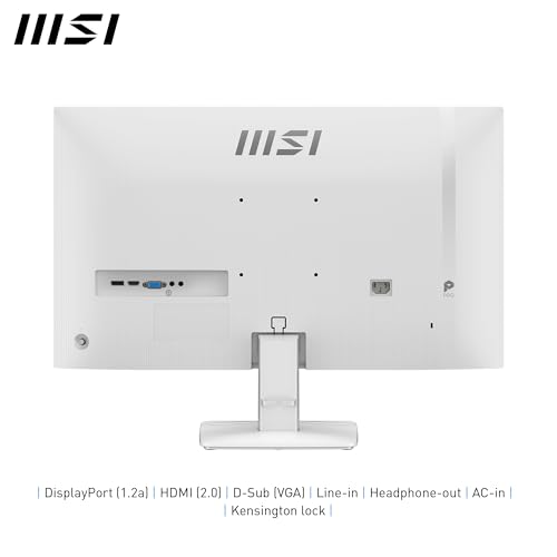 MSI PRO MP275W E2 27-inch IPS 1920 x 1080 (FHD) Gaming Office Monitor, 120Hz, Free-Sync, HDMI, DisplayPort, VGA Port, VESA Mountable, Tilt, Speaker, 4-Side Slim Bezel 1ms, White by MSI - Image 3