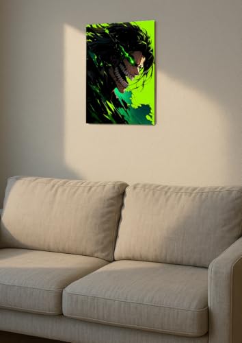 Image of NIJUKA Anime Printed A4 Size Metal sheet Poster For Home And Room Decoration | For Anime Art Fans Boys And Girls (Fanart Attack Titan)