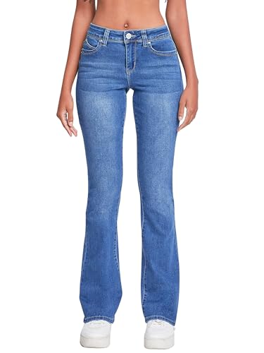 YMI Women’s Sustainable Wannabettabutt Mid Rise Bootcut Jeans, P170937