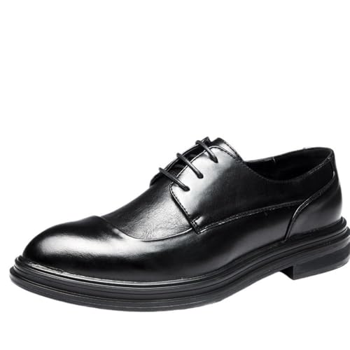 Leather Business Formal Oxford Dress Shoes for Men Comfortable Lace-Up Wedding Non-Slip Stylish Classic Office Work Footwear Shoes