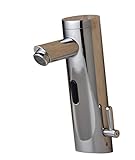 Home Deck Mount Touch Free Automatic Sensor Sink Faucet with Temperature Control Handle Chrome Single Hole Straight Spout Bar Faucet Lavatory Plumbing Fixtures Bathtub Mixer Taps Bath Shower Faucets Ceramic Valve Included