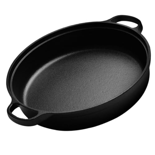 KOCKSHION Sartén Diseño Resistente de Hierro Fundido sin Recubrimiento Antiadherente y Distribución Uniforme del Calor para Cocina Doméstica y Profesional