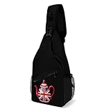 British Tea UK - Bolso bandolera ligero con diseño de tetera y bandera del Reino Unido para hombre y mujer, estilo 38x20cm, Estilo:, 38x20cm